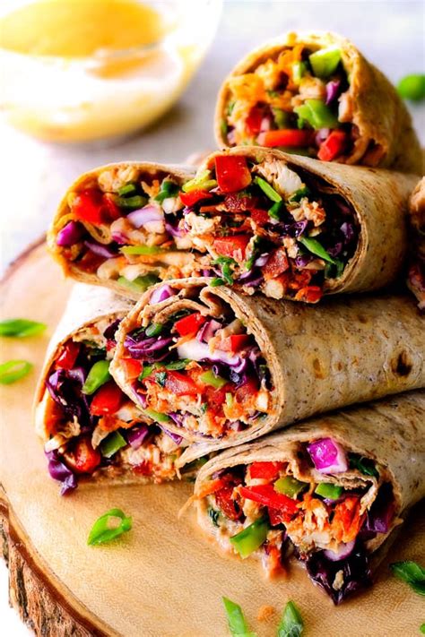 25 MINUTE! Chinese Chicken Salad Wraps with Sweet Chili Mayo