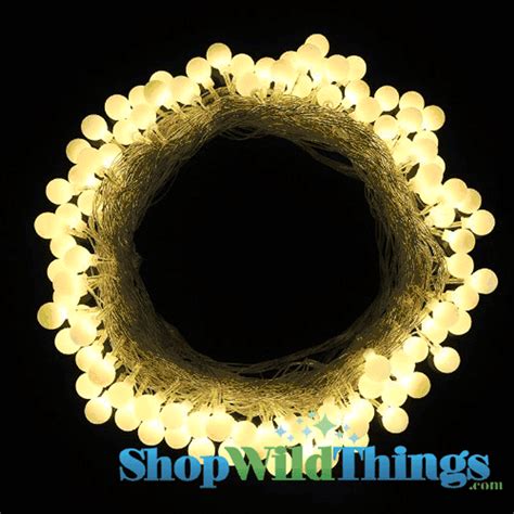 Warm White Large Ball LED String Lights, 50 Bulb Strand