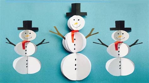 DIY Paper Snowman Craft, Easy Snowman Making Ideas by Hacksland