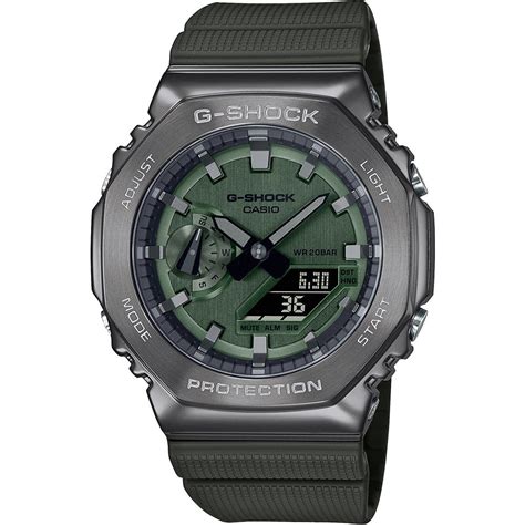 Casio G-Shock CasiOak Octagon Stainless Steel 45mm Watch | Green Dial ...