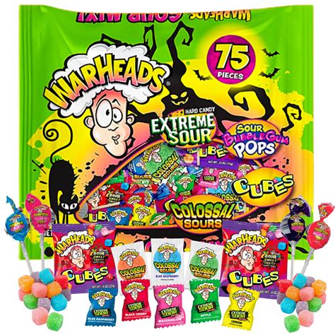 Buy Warheads Halloween Mixed Candy Extreme Sour Hard Candies, Gummy ...