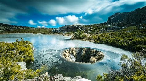 Crater Lake Mountain National Park Portugal Stone HD Nature Wallpapers ...