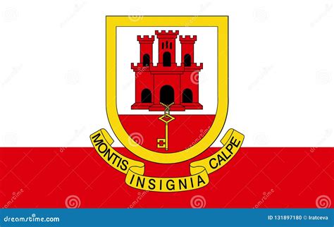 Flag of Gibraltar stock illustration. Illustration of continental ...