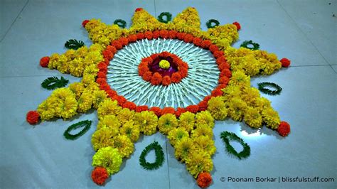 Diwali Special - Rangoli Design with marigold flowers, How to make ...