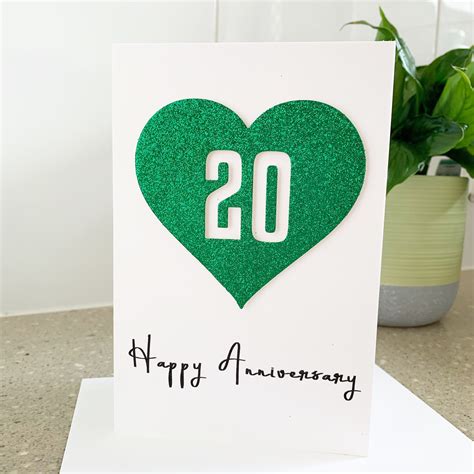 20 Year Anniversary Gift Ideas 20th Anniversary Card Wedding | Etsy