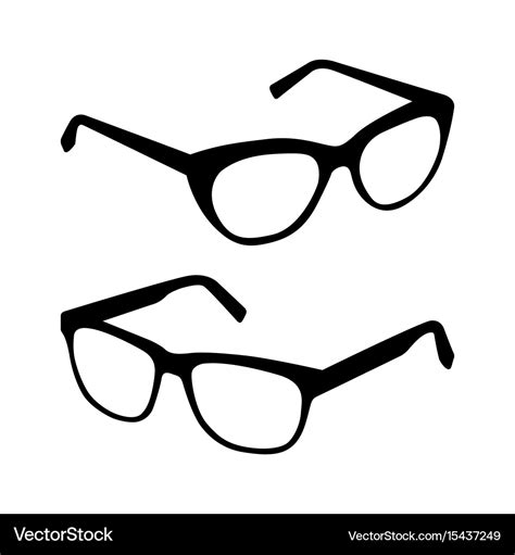 Glasses silhouette set Royalty Free Vector Image