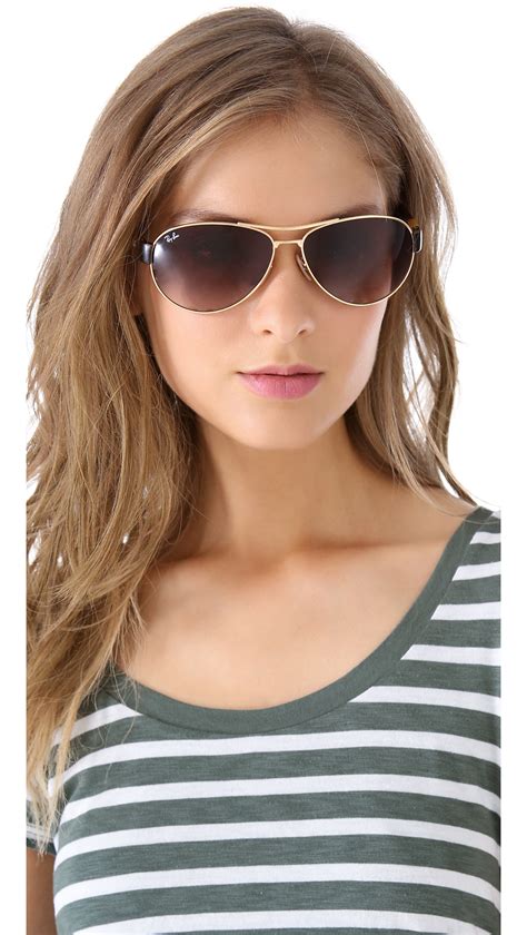 Ray-Ban Small Wrap Aviator Sunglasses in Brown - Lyst