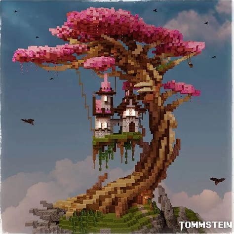 20 Minecraft Cherry Blossom Builds | Minecraft tree, Minecraft houses ...