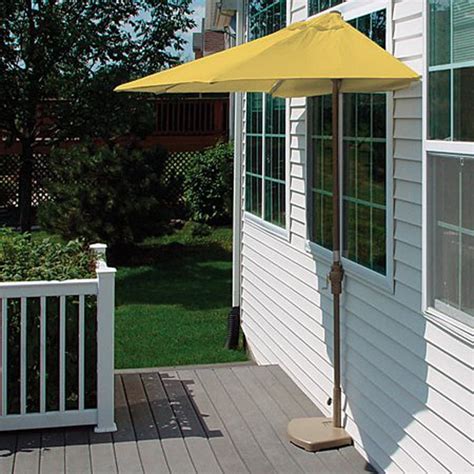 Shop Blue Star Group Brella Yellow Half-round 4-ft Patio Umbrella at ...