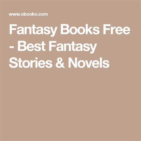 Fantasy Books Free - Best Fantasy Stories & Novels | Fantasy books ...