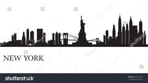 New York City Skyline Detailed Silhouette Stock Vector (Royalty Free ...