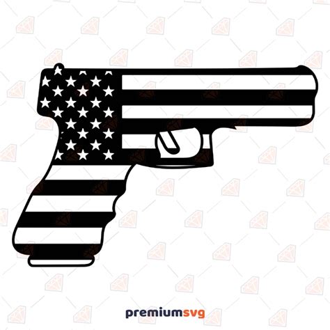 Glock USA Flag Gun SVG | Patriotic Gun SVG Vector File, | PremiumSVG