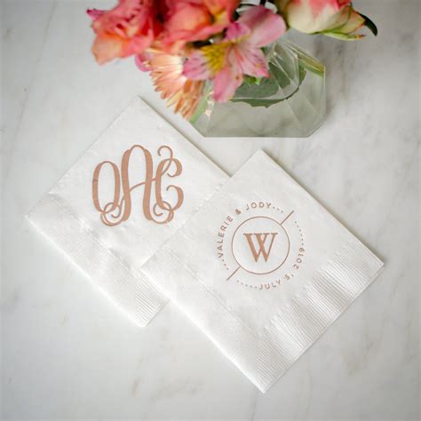 Foil Monogram Wedding Napkins - GB Design House