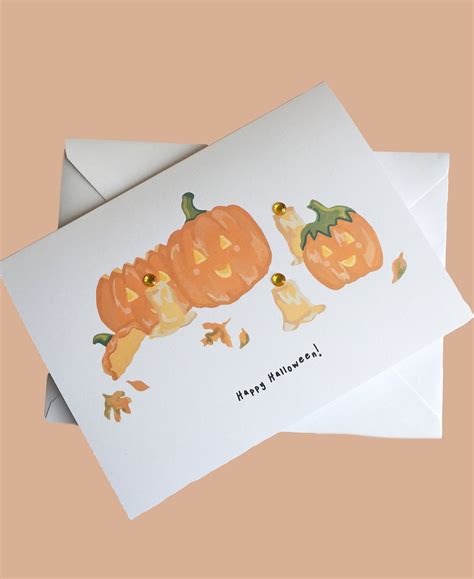 Halloween Pumpkin Card // Pumpkins Card // | Etsy