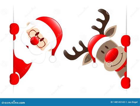 Santa Rudolph Banner Stock Illustrations – 384 Santa Rudolph Banner ...