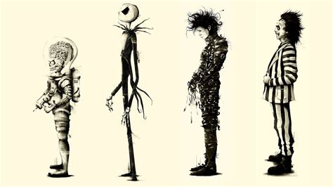 Four Assorted Movie Characters Illustration Tim Burton 4K HD Movies ...