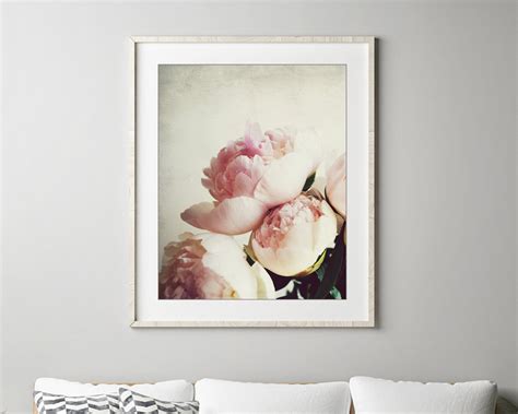 Peony Print Flower Photography Pale Pink Floral Art Flower | Etsy