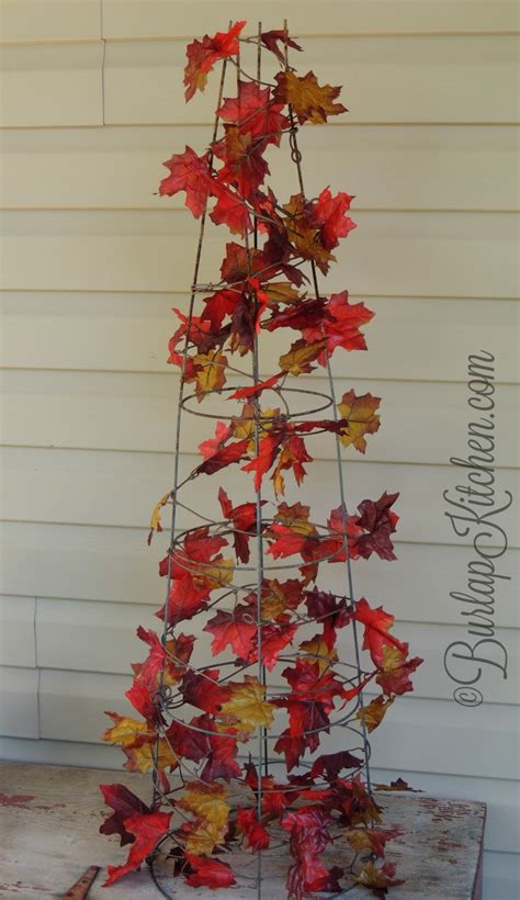 DIY Tomato Stake Fall Tree - Burlap Kitchen