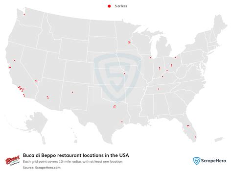 Number of Buca di Beppo locations in the USA in 2024 | ScrapeHero