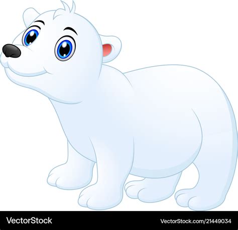 Cute polar bear cartoon Royalty Free Vector Image