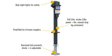 Trailer Star Electric Jack — 3500-Lb. Capacity, 12 Volts, Model ...