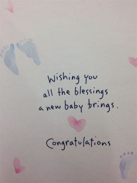 Wishing you all the blessings a new baby brings. Congratulations ...