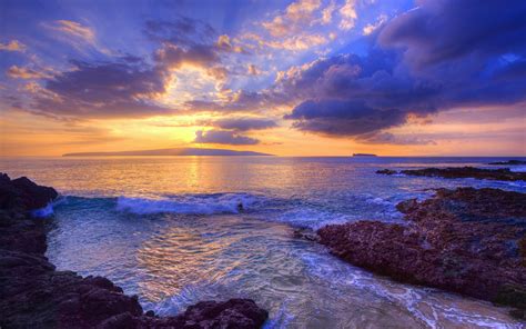 Sunset at Secret Beach, Maui, Hawaii, USA wallpaper | nature and ...