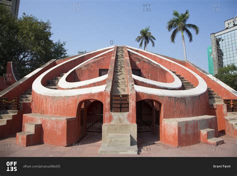 Jantra Mantra astronomical park, New Delhi, India stock photo - OFFSET