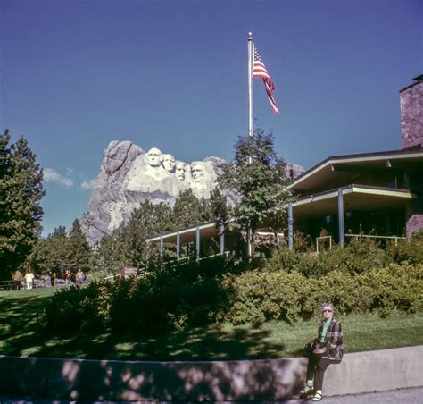 Free Vintage Stock Photo of Mout Rushmore visitor center and woman - VSP