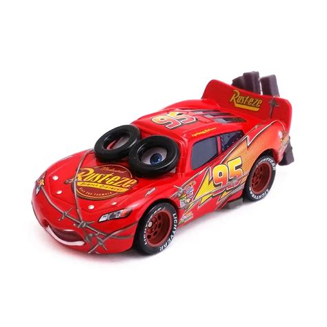 Disney Pixar Cars Spinout Lightning McQueen 1:55 Diecast Metal Toy Car ...