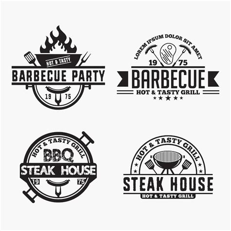 Bbq logos badges | Premium Vector