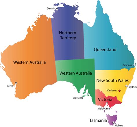 Australia Political Map Pictures | Map of Australia Region Political