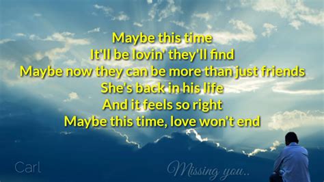 Maybe This Time Lyrics (David Pomeranz) - YouTube