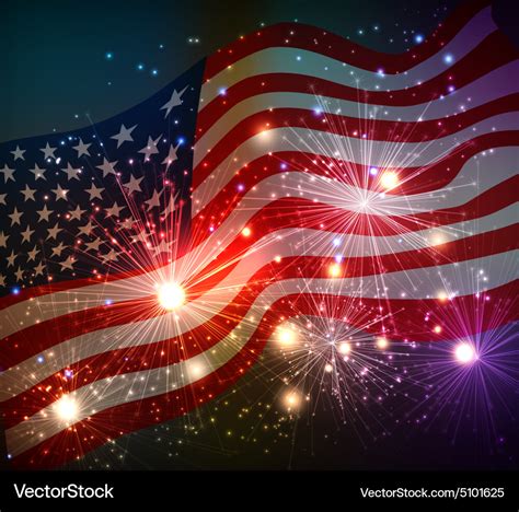 Fireworks background for 4th of july Royalty Free Vector