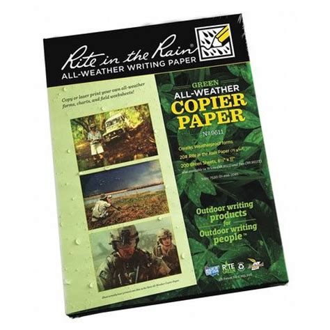 RITE IN THE RAIN 9511 Copier Paper,8.5x11in,Green,PK200 - Walmart.com ...