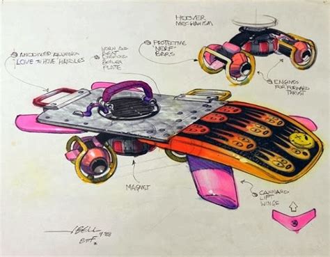 Back To The Future Part II Hoverboard Concept Art Is As 1980s As It ...