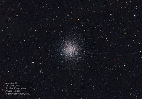 Messier 55 Globular Cluster - Adam Lundie - Eatons Hill Observatory