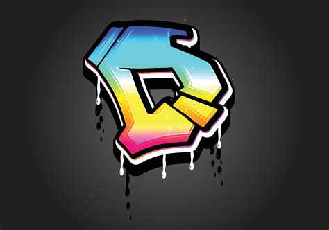 D letter 3D Graffiti Dripping alphabet font vector 7166045 Vector Art ...