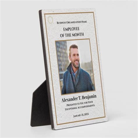 Employee Of The Month Photo Logo Gold Custom Award Plaque | Zazzle ...