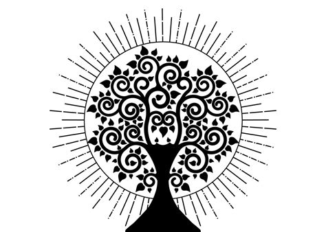 Bodhi Tree Logo Ftestickersfreetoedit Simple Easy Buddha Drawing Png ...