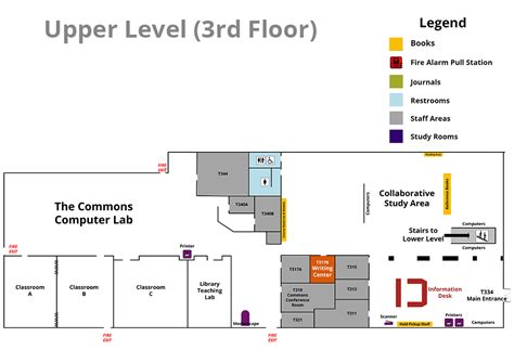 3rd Floor Map for UW HSL Library | UW Health Sciences Library