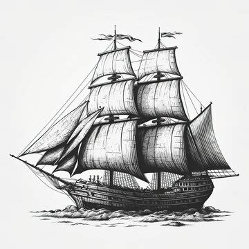 Pirate Ship Pencil Drawing