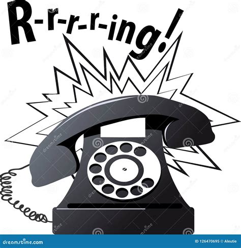 Clip-art of a Vintage Telephone Ringing Stock Vector - Illustration of ...