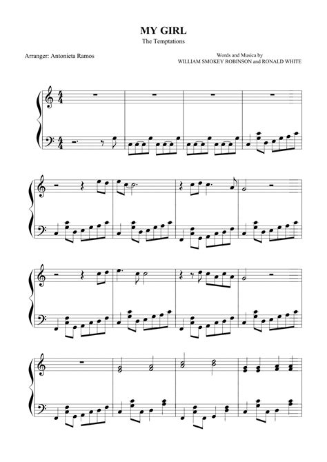 My Girl (arr. Antonieta Ramos Valverde) Sheet Music | Smokey Robinson ...