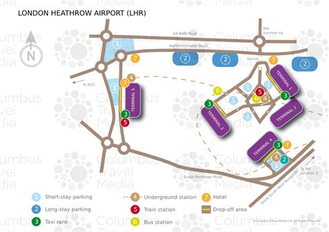 Map of London airport transportation & terminal