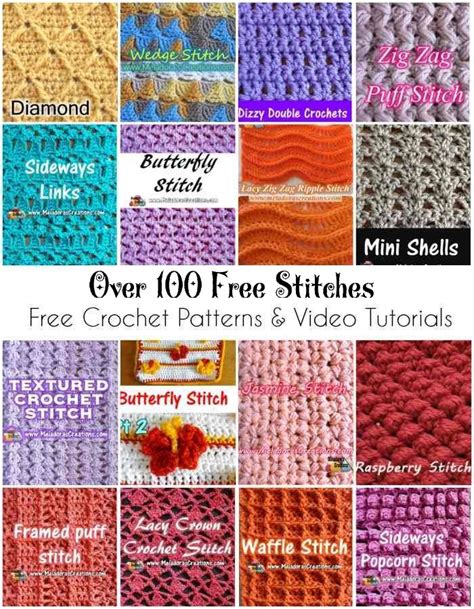 Over 100 Crochet Stitch Tutorials – Meladora's Creations