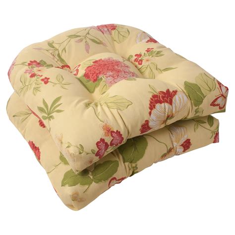 Pillow Perfect Outdoor/ Indoor Risa Lemonade Wicker Seat Cushion (Set ...