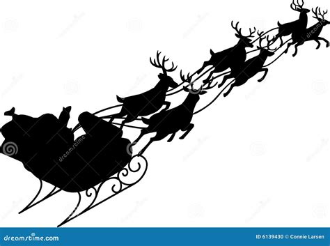 Santa Sleigh And Reindeer Silhouette Santa claus & reindeer sleigh