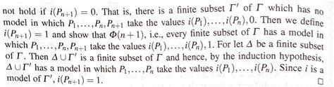 logic - Help understanding the proof of the compactness theorem ...