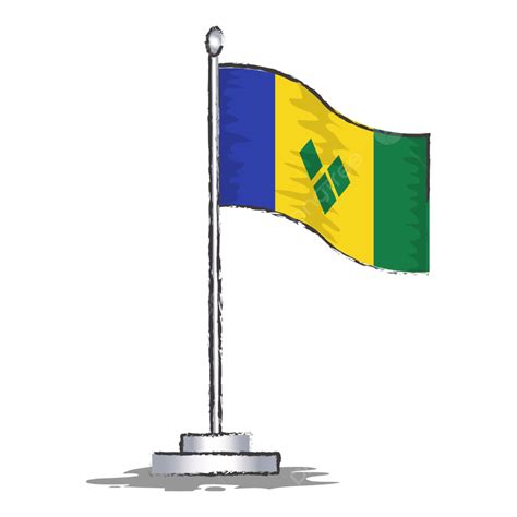 St Vincent Grenadines Flag Vector Illustration, St, Vincent Grenadines ...